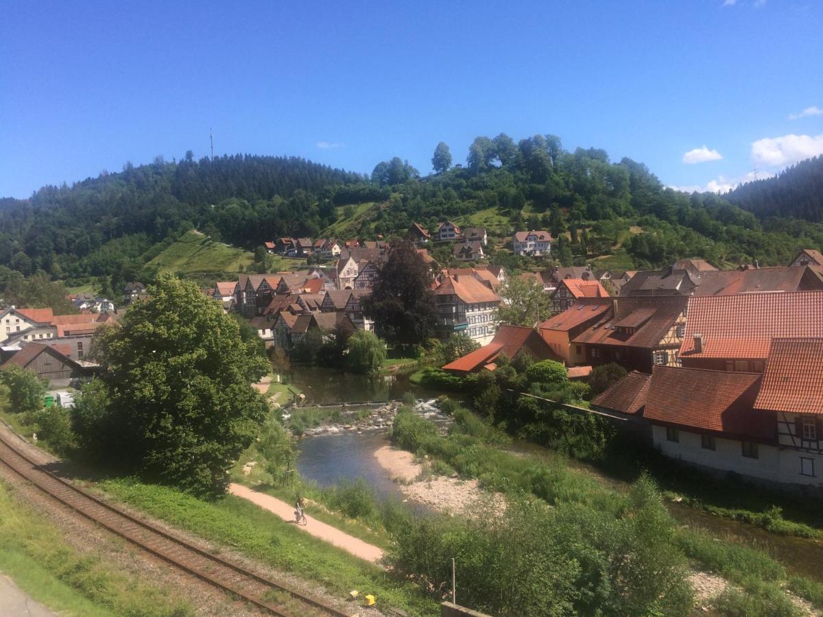 Urlaub Mit Blick Auf Schiltachs Fachwerkhaeuser Exterior foto